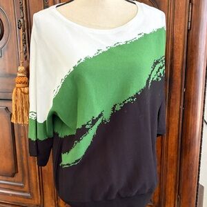 Green and Black Abstract Sweater